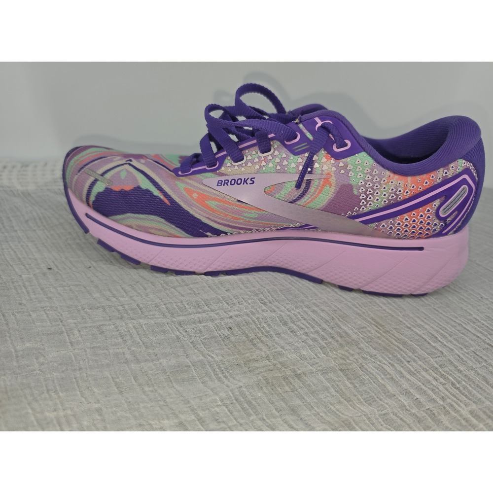Brooks Ghost 14 Running Shoes Womens 8 Purple Unity Together Swirl 1203561B524 - Picture 9 of 10